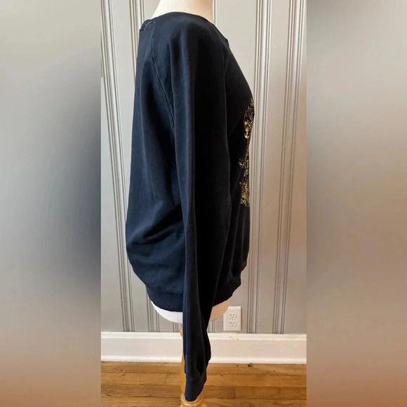 Balmain Paris The Rock Baroque Metallic-Print Sweatshirt, Blue 50 Size Large Men - Picture 4 of 13